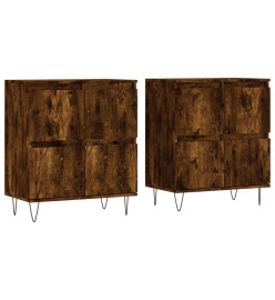 Buffets 2 pcs chêne fumé bois d'ingénierie