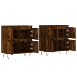 Buffets 2 pcs chêne fumé bois d'ingénierie