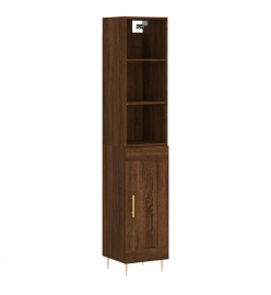 Buffet haut Chêne marron 34,5x34x180 cm Bois d'ingénierie