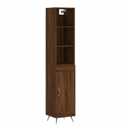 Buffet haut Chêne marron 34,5x34x180 cm Bois d'ingénierie