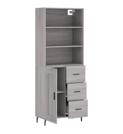 Buffet haut Sonoma gris 69,5x34x180 cm Bois d'ingénierie