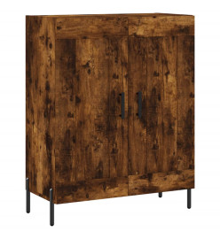 Buffet haut Chêne fumé 69,5x34x180 cm Bois d'ingénierie