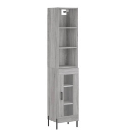 Buffet haut Sonoma gris 34,5x34x180 cm Bois d'ingénierie