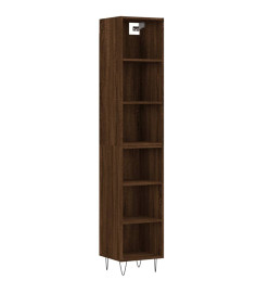 Buffet haut Chêne marron 34,5x32,5x180 cm Bois d'ingénierie