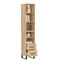 Buffet haut Chêne sonoma 34,5x34x180 cm Bois d'ingénierie