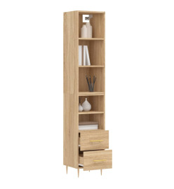 Buffet haut Chêne sonoma 34,5x34x180 cm Bois d'ingénierie