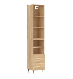 Buffet haut Chêne sonoma 34,5x34x180 cm Bois d'ingénierie