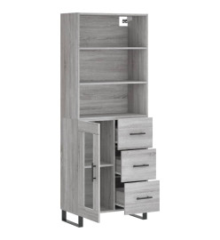 Buffet haut Sonoma gris 69,5x34x180 cm Bois d'ingénierie