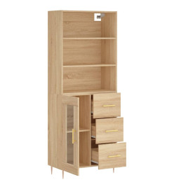 Buffet haut Chêne sonoma 69,5x34x180 cm Bois d'ingénierie