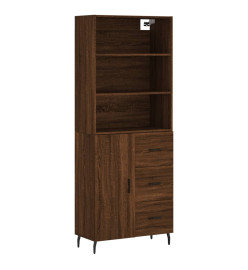 Buffet haut Chêne marron 69,5x34x180 cm Bois d'ingénierie