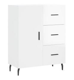 Buffet haut Blanc brillant 69,5x34x180 cm Bois d'ingénierie