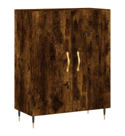 Buffet haut Chêne fumé 69,5x34x180 cm Bois d'ingénierie