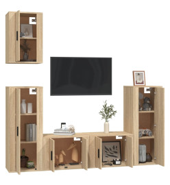 Ensemble de meubles TV 5 pcs Chêne sonoma Bois d'ingénierie