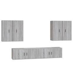 Ensemble de meubles TV 6 pcs Sonoma gris Bois d'ingénierie