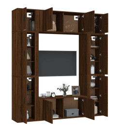 Ensemble de meubles TV 8 pcs Chêne marron Bois d'ingénierie