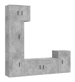 Ensemble de meubles TV 5 pcs Gris béton Bois d'ingénierie