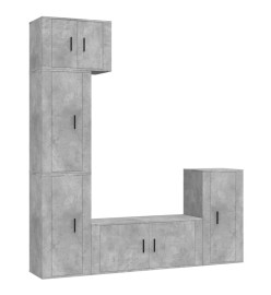 Ensemble de meubles TV 5 pcs Gris béton Bois d'ingénierie