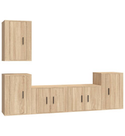 Ensemble de meubles TV 5 pcs Chêne sonoma Bois d'ingénierie