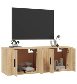 Meubles TV muraux 2 pcs chêne sonoma 57x34,5x40 cm