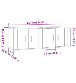 Meubles TV muraux 2 pcs chêne sonoma 57x34,5x40 cm