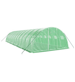 Serre avec cadre en acier vert 48 m² 12x4x2 m