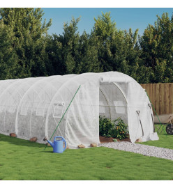 Serre avec cadre en acier blanc 66 m² 22x3x2 m