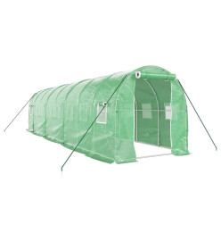 Serre avec cadre en acier vert 16 m² 8x2x2 m