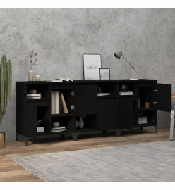 Buffets 3 pcs noir 60x35x70 cm bois d'ingénierie