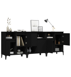 Buffets 3 pcs noir 60x35x70 cm bois d'ingénierie