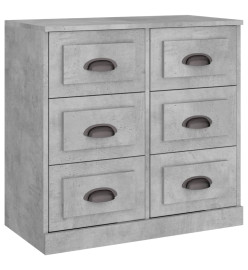 Buffets 2 pcs gris béton bois d'ingénierie