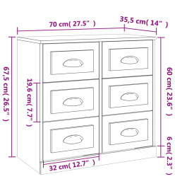 Buffets 2 pcs blanc brillant bois d'ingénierie