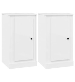 Buffets 3 pcs blanc brillant bois d'ingénierie