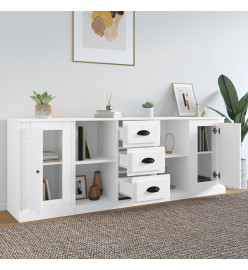 Buffets 3 pcs Blanc Bois d'ingénierie