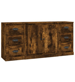 Buffets 3 pcs Chêne fumé Bois d'ingénierie