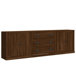 Buffets 3 pcs Chêne marron Bois d'ingénierie