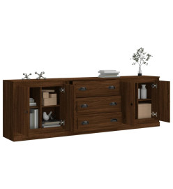 Buffets 3 pcs Chêne marron Bois d'ingénierie