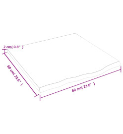 Comptoir de salle de bain gris foncé 60x60x2 cm bois traité