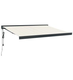 Auvent rétractable crème 3x2,5 m tissu et aluminium