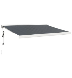 Auvent rétractable anthracite 3,5x2,5 m tissu et aluminium