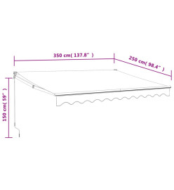 Auvent rétractable automatique crème 3,5x2,5 m