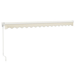 Auvent rétractable crème 4x3 m tissu et aluminium