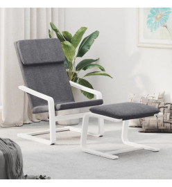 Chaise de relaxation avec repose-pied Gris foncé Tissu