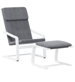 Chaise de relaxation avec repose-pied Gris foncé Tissu