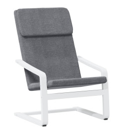 Chaise de relaxation avec repose-pied Gris foncé Tissu