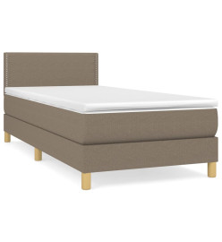 Lit à sommier tapissier avec matelas Taupe 90x200 cm Tissu