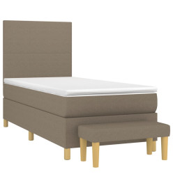 Lit à sommier tapissier avec matelas Taupe 90x190 cm Tissu