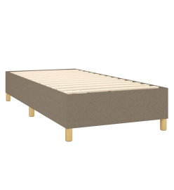 Lit à sommier tapissier avec matelas Taupe 90x190 cm Tissu