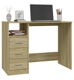 Bureau avec tiroirs Chêne sonoma 102x50x76 cm Bois d'ingénierie