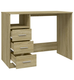 Bureau avec tiroirs Chêne sonoma 102x50x76 cm Bois d'ingénierie