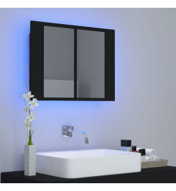 Armoire à miroir de salle de bain LED Noir 60x12x45 Acrylique